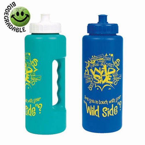 Printed Grip Bottles with Push 'n Pull Cap (32 Oz.)